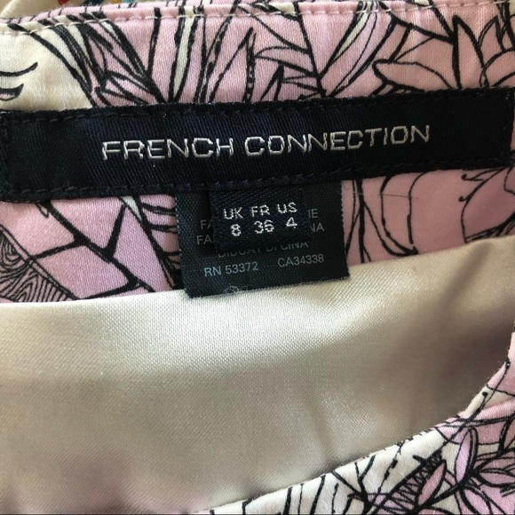 French Connection flight of fancy cap sleeve cotton mini floral dress size 4 - Picture 7 of 8